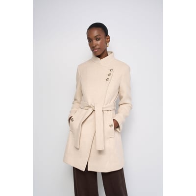 MANTEAU GRACE EN DRAP DE LAINE AVEC CEINTURE ET BOUTONS SALSA JEANS