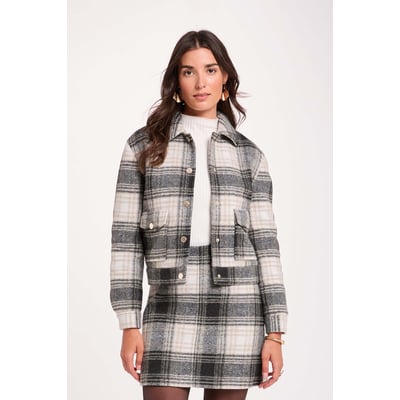 Blouson droit à carreaux MORGAN