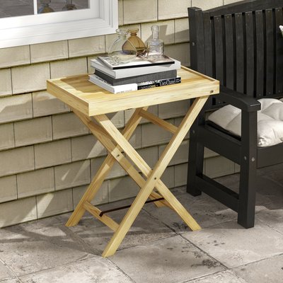 Table de jardin style naturel cosy bois sapin verni OUTSUNNY