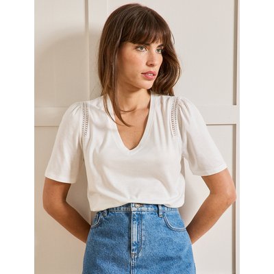 T-shirt galon dentelle lyocell et coton CYRILLUS