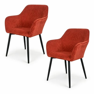 Fauteuil de table en velours cotelé (lot de 2) MALMOE PIER IMPORT