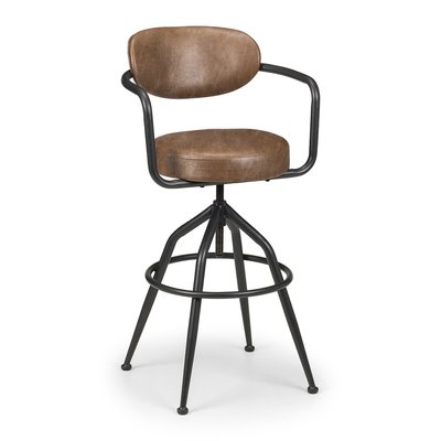 Ambrose Industrial Leather Barstool SO'HOME