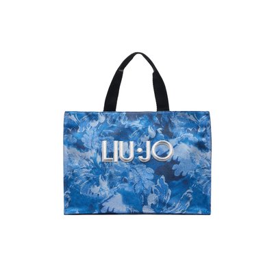 Sac cabas en denim imprimé bleu LIU JO