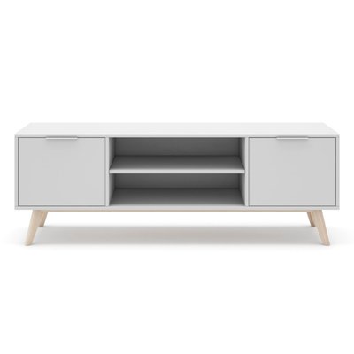 Meuble TV 2 Portes 2 Niches L140 cm - Campus CALICOSY