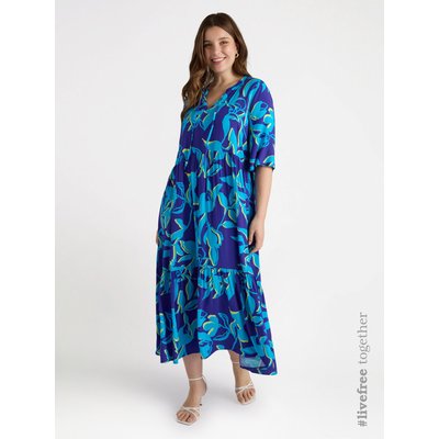 Longue robe à fleurs en viscose LENZING™ ECOVERO™ FIORELLA RUBINO