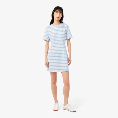 Robe t-shirt coton rayures LACOSTE