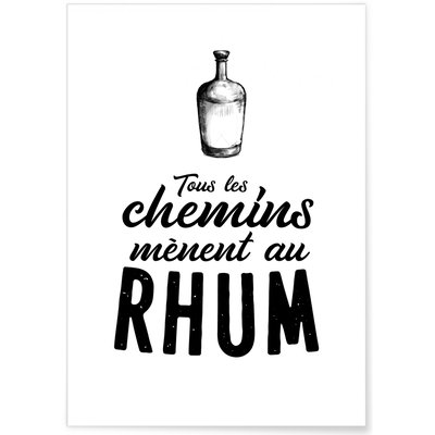 Affiche 'Tous les chemins mènent au rhum' L'AFFICHERIE