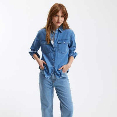 Camicia in denim, maniche lunghe LA REDOUTE COLLECTIONS