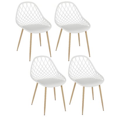 Lot de 4 chaises d'extérieur Malaga en polypropylène TOILINUX