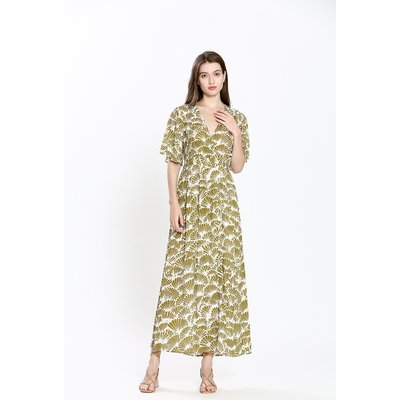 Robe longue imprimée, col croisé SEE U SOON