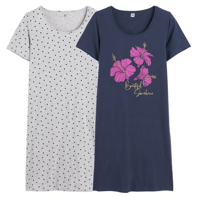 Комплект из двух ночных рубашек из хлопка LA REDOUTE COLLECTIONS