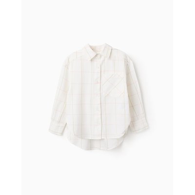 Chemise Asymétrique en Coton à Carreaux ZIPPY