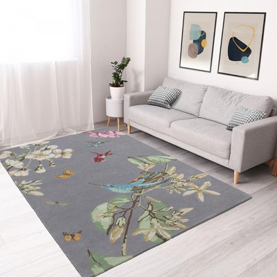 Tapis salon et chambre fait à la main en laine motif floral HUMIBIRD UN AMOUR DE TAPIS