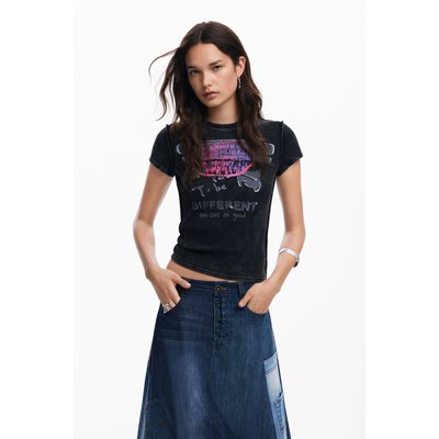 Desigual - T-shirt à manches courtes avec lettres DESIGUAL