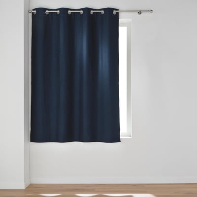 Rideau court occultant à œillets en chambray uni DOUCEUR D'INTÉRIEUR