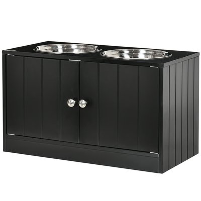 Porte-gamelles surélevé armoire 2 en 1 - 2 portes, 2 gamelles PAWHUT