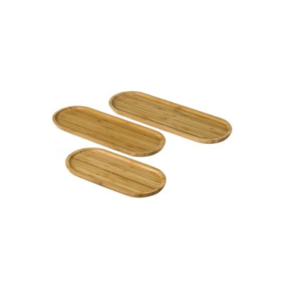 Set de 3 plateaux ovales en bambou 44x15x1.7cm WADIGA