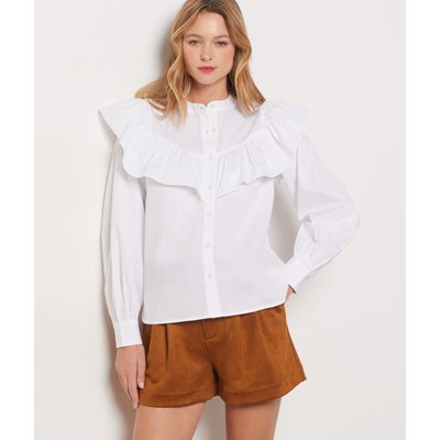 Chemise à volants boutonnée en coton RAENIRA ETAM