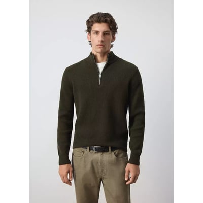 Pull-over zippé maille côtelée MANGO MAN