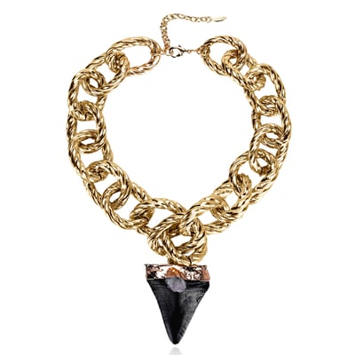 Collier chaîne grosse maille jaseron et pendentif pierre ASHBY HIPANEMA