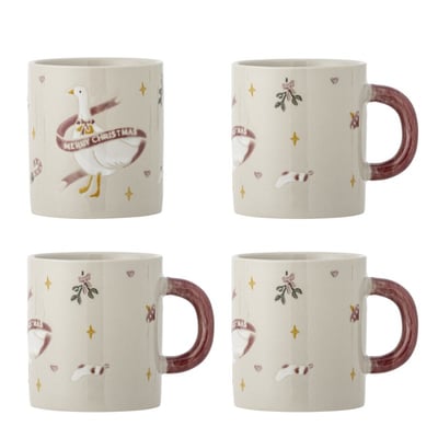 Tasse grès décore noël  Mary set de 4 BLOOMINGVILLE