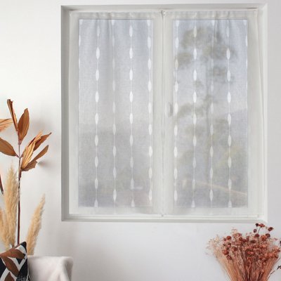 Paire de petits vitrages jacquard motif ovale HOME MAISON