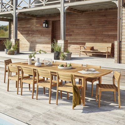 Salon de jardin  en teck recyclé extensible 10/12 places  HORTENSE BERAH GETAH