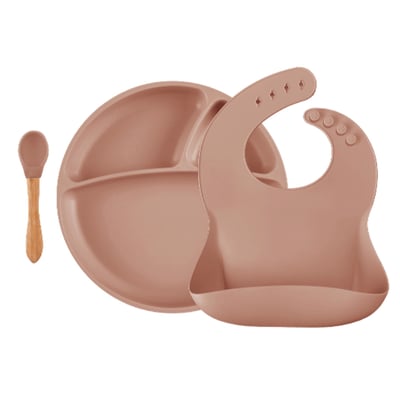 Coffret repas comme un grand, Assiette Cuillère Bavoir MINIKOIOI