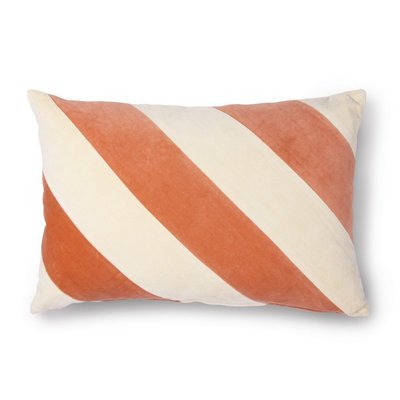 Coussin rayures larges velours HKLIVING