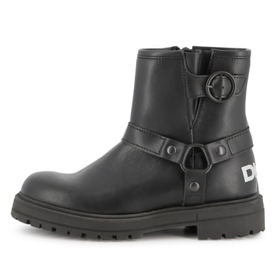 Bottes de motard en cuir de vache DKNY