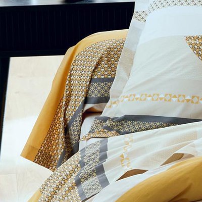 Taie de traversin en percale de coton au style ethnique chic TRADILINGE