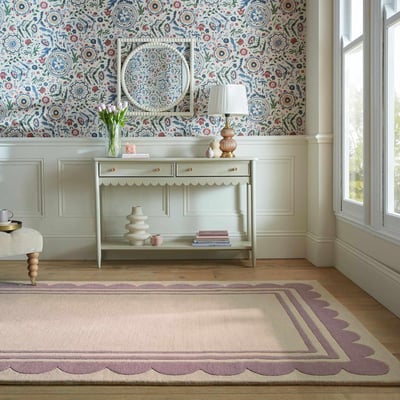 Tapis en laine à bordure festonné LOIS FLAIR RUGS