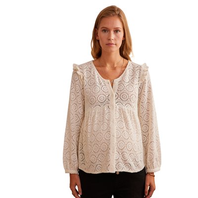 Blouse blanche dentelle femme La Redoute