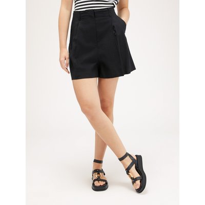 Short avec plis en haut en toile mélangée lin-viscose MOTIVI
