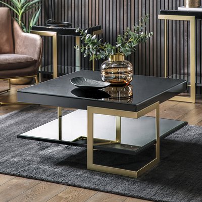 Chittoor Glass Contemporary Coffee Table with Shelf SO'HOME