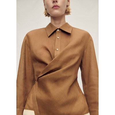 Chemise en ramie ourlet asymétrique MANGO