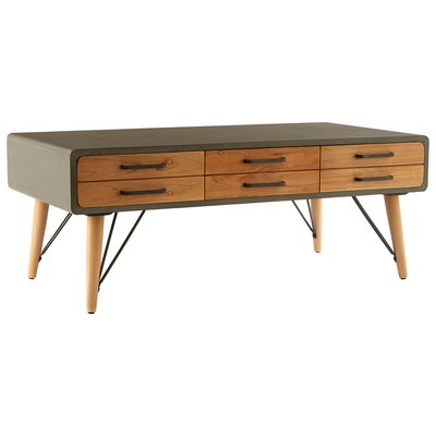 Retro Inspired Coffee Table in Fir Wood SO'HOME
