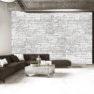 Papier peint intissé panoramique White Brick EDEN