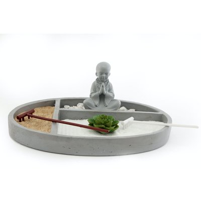 Jardin zen avec moine forme ronde PIER IMPORT
