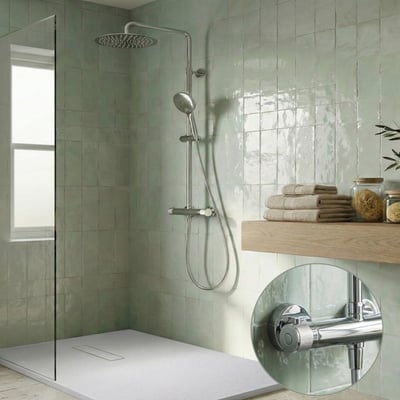 Colonne de douche ronde en inox BRUMA MOB IN