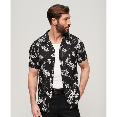 Chemise imprimée en lin à col ouvert SUPERDRY