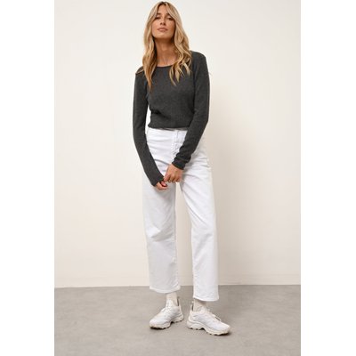 VIVIAN pull col rond anthracite chiné en cachemire JUST CASHMERE