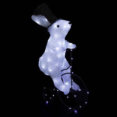 Lapin sur vélo lumineux extérieur H44cm 64 LED + transfo FEERIC LIGHTS & CHRISTMAS