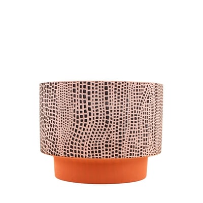 Cache-pot en terre cuite décor relief 25cm ORNAMI