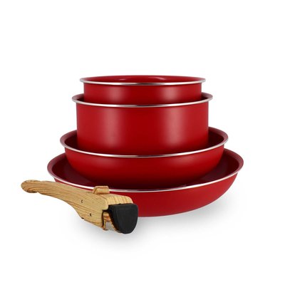 Batterie de cuisine 5 pièces en aluminium recyclé, COLORAMA MENASTYL