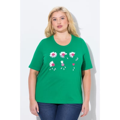 T-shirt à fleurs. Coupe Classic Fit. Col ULLA POPKEN