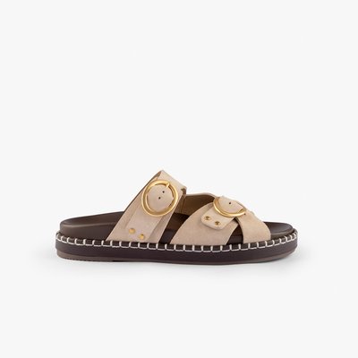 Sandale cuir velours AGNÈS MAISON TOUFET