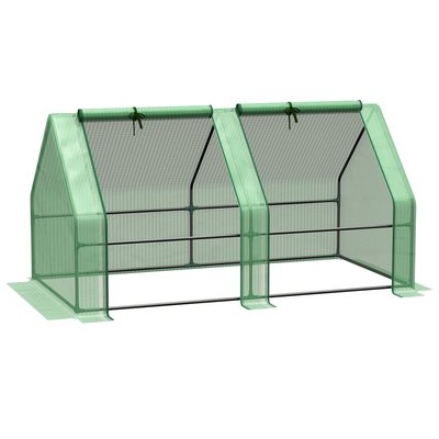 Mini serre de jardin serre à tomates fenêtres avec zip enroulables OUTSUNNY