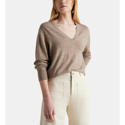 Pull Droit Abess Col V Laine Mérinos GALERIES LAFAYETTE