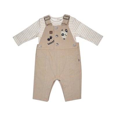 Tee shirt salopette ivy velours cotele long bebe SUCRE D'ORGE